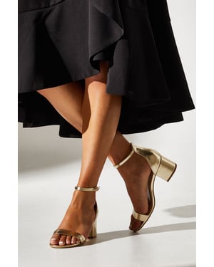 Wide Fit Thelma Ankle Strap Medium Block Heeled Sandals