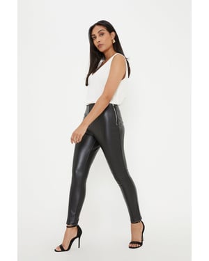 Petite Faux Leather Leggings