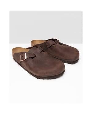 Men's Birkenstock Boston Leather Sandals in Brown