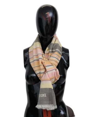 Missoni Heren Multicolor Gestreepte Cashmere Unisex Wrap Sjaal