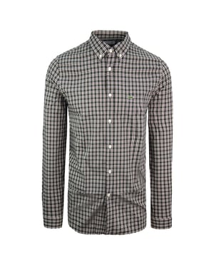 Lacoste Regular Fit Checkered Black Shirt för herrar