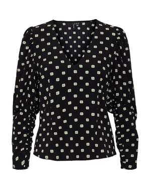 VERO MODA blouse met stippen zwart