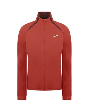 Brooks Fushion Womens Dark Red Hybrid Running Jacket