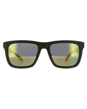 Lacoste Rectangle Mens Matte Green Green Mirror Sunglasses