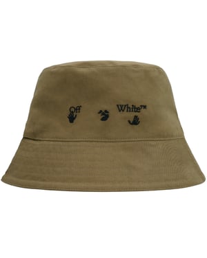 Off-White OW-logotyp grön buckethatt