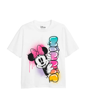 Disney Meisjes Minnie Mouse Regenboog Fade T-shirt (Wit)
