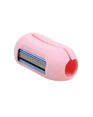 Envie 2 in 1 Finger Shaver Mini Razor Travel Portable Toothbrush Cover, Pink