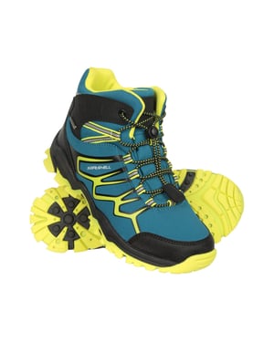 Mountain Warehouse Softshell waterdichte wandelschoenen voor kinderen/Kinderen (Licht Teal)