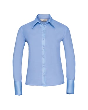 Russell Collection Ladies/Womens Long Sleeve Ultimate Non-Iron Shirt (Bright Sky)