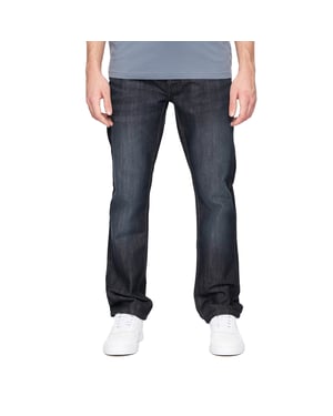 Crosshatch Mens New Techno Denim Präglade Jeans (Mörk tvätt)