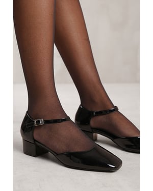 Wheres That From Womens 'Peony' Square Toe Low Block Heel With Strap