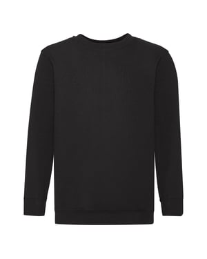 Fruit Of The Loom Childrens Unisex Set In Sleeve Sweatshirt (Zwart)