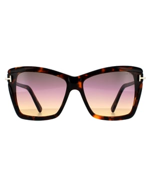 Tom Ford zonnebril Leah FT0849 55B Gekleurde Havana Smoke Gradiënt