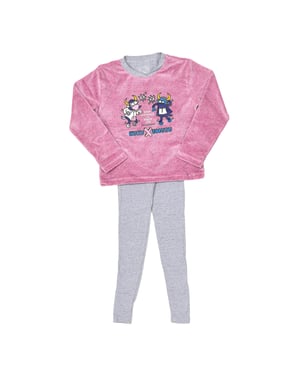 Winter pajamas with tufted finish and V-neck 3176 girl