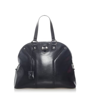 Vintage YSL Muse Läderhandväska Svart