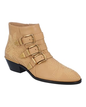 Chloé dames Susanna korte laarzen in beige leer