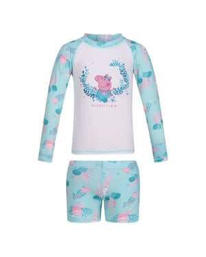 Regatta Infants Peppa Pig Long Sleeve Swimming Suit in Blue-White