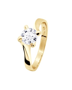 Solitaire Diamond 0,50 Cts 4 Claws Geel Goud 18 Karaat