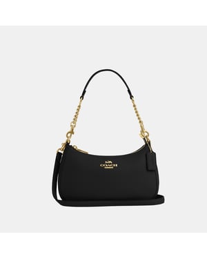 Teri Shoulder Bag in Refined Pebbled Leather with Chain Strap