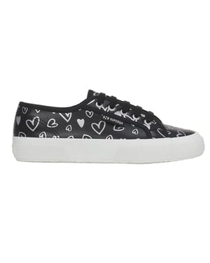 Superga Dames/Dames Hearts Vegan Leren Trainers (Zwart/Zilver)