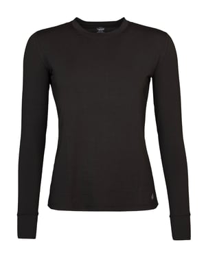 Ladies Thermal T Shirt | Heat Holders | Winter Long Sleeve T Shirt | Baselayer Top for Women - Black