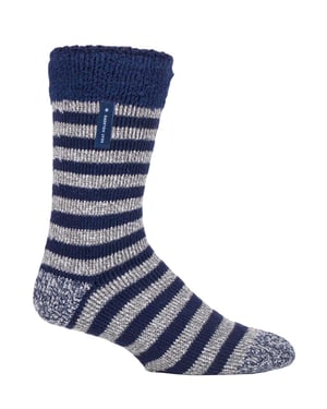 Heat Holders - Luxe fleece gevoerde bedsokken voor heren - Navy Stripe (Lumi)