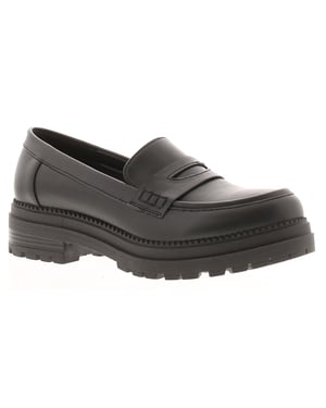 Apache Womens School Shoes fancy Slip On black