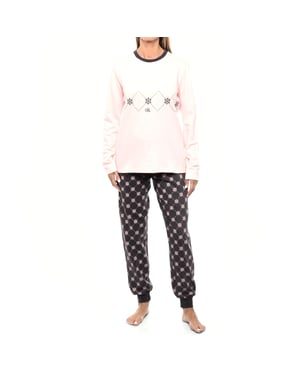 KLP2 Långärmad vinterpyjamas i plysch för kvinnor