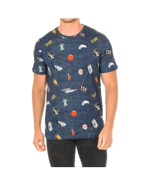 Men's short-sleeved round neck T-shirt JFTD01-RIPPED-MULTICOLOR
