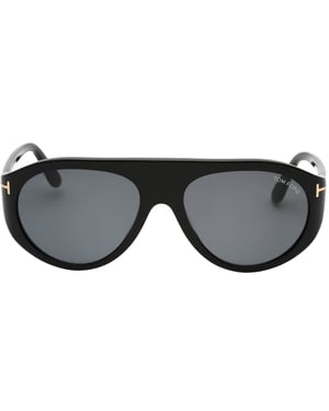 Tom Ford Smoke Lensed glanzende zwarte zonnebril