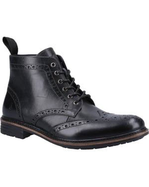 Hush Puppies Joshua Leer Heren Zwart Laarzen