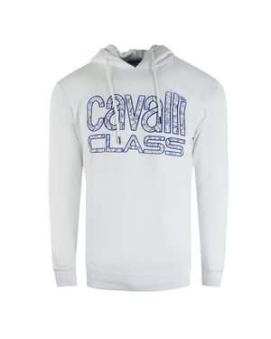 Cavalli Class witte hoodie met bloemenlogo