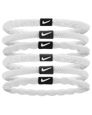 Nike 2024 Flex Hair Ties (Pack of 6) (White)