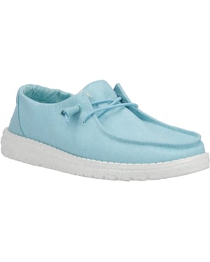 HEYDUDE Wendy Canvas 100% Katoenen Turquoise Instappers Voor Dames