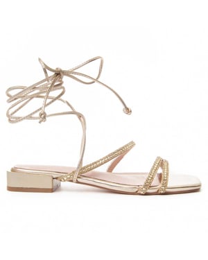 Montevita Flat Sandal Sandsum In Gold