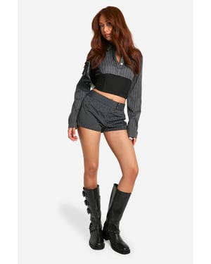 Tailored Pinstripe Micro Shorts