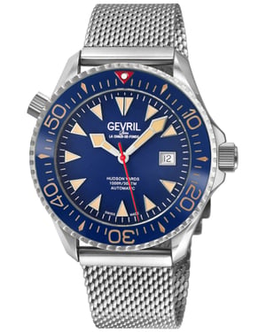Gevril Men's Hudson Yards Swiss Automatic Blue Dial Watch