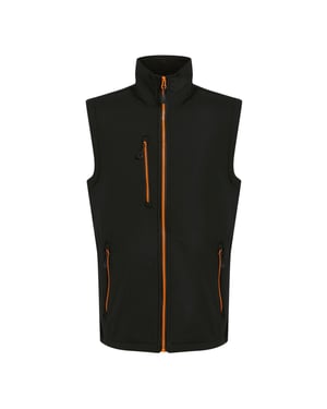 Regatta Heren Navigate Softshell 2-laags bodywarmer (Zwart/Oranje Pop)
