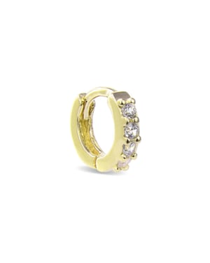 Piercing Luxenter Ansung Sterling Silver 925 och Briljant Zirkonia avslutad i 18 karat gult guld
