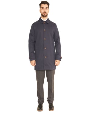 Harry Brown Men's Navy Blue Single Breasted Trench Coat