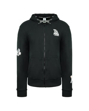 Puma x Mr. Doodle Long Sleeve Zip Up Black Mens Hooded Jumper 598681 01