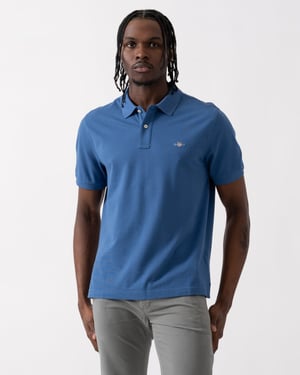 GANT Mens Regular Fit Short Sleeve Shield Logo Pique Polo