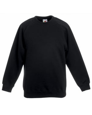 Fruit of the Loom Kinder Unisex Trui Met Raglan Mouwen (2 stuks) (Zwart)