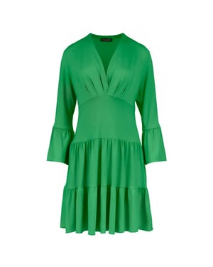 Groene jersey jurk met ruches