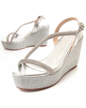 MonteVita Wedge Sparto Sandal Wesparto8 in Zilver