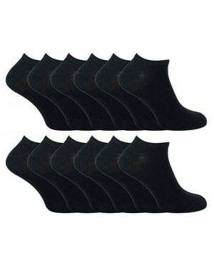 Sock Snob - 12 paar katoenen sneakersokken voor heren - Zwart