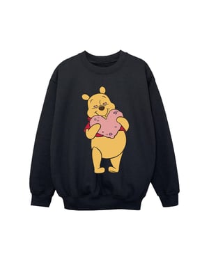 Disney Meisjes Winnie The Pooh Sweatshirt met hartjesogen (Zwart)