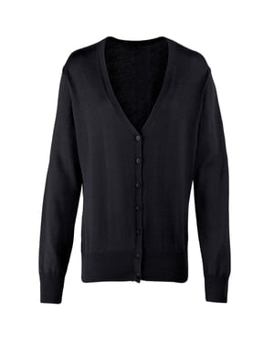 Premier Dames/Dames Katoen Acryl V Hals Vest (Zwart)