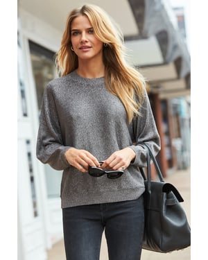 Silver Metallic Knit Jumper