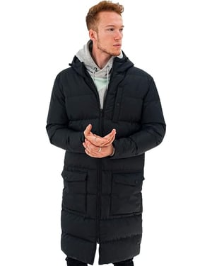 Soulstar Mens Banana Parka Padded Jacket Puffer Longline